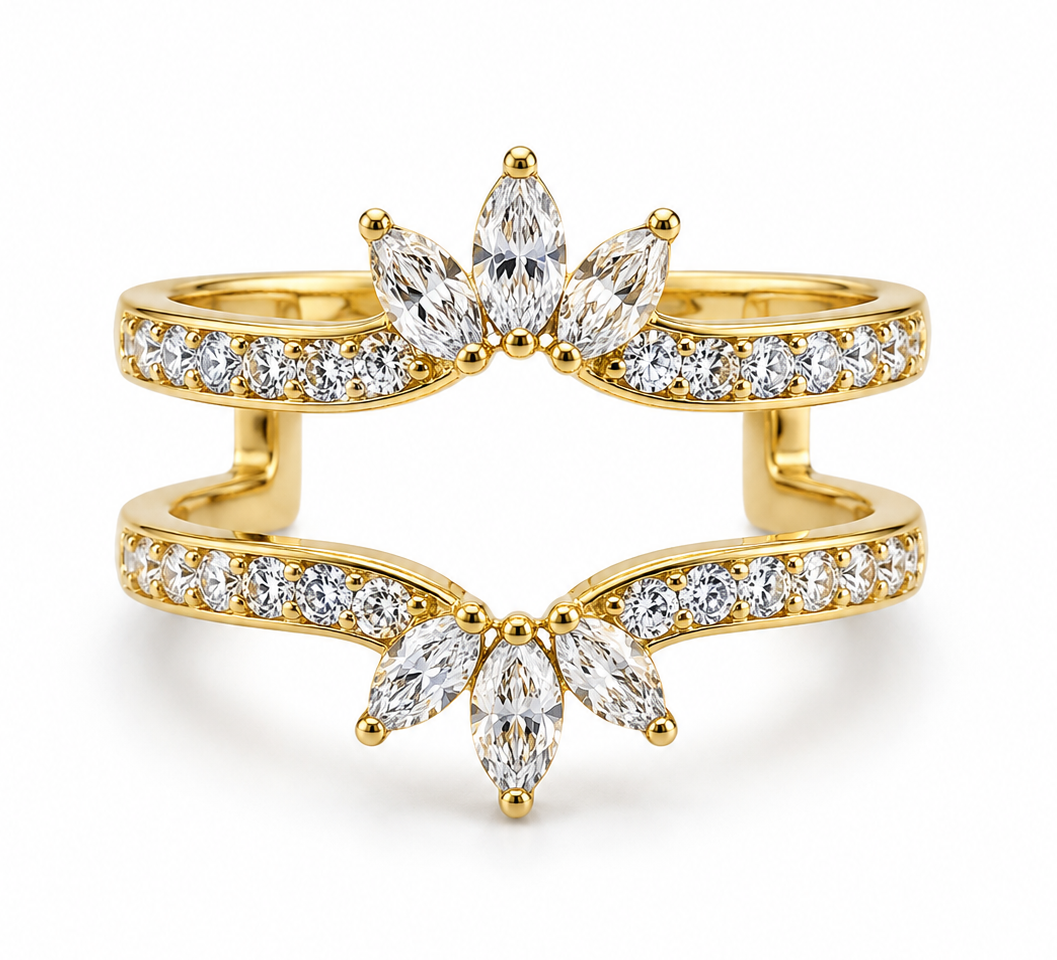 Maddison 0.71 Ct Round & Marquise Diamond Ring Guard